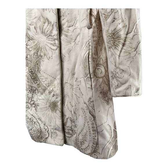 BEBE Wool Blend Peacoat Cream Gold Mock Neck Collar Button Jacket Womens L - Picture 5 of 6